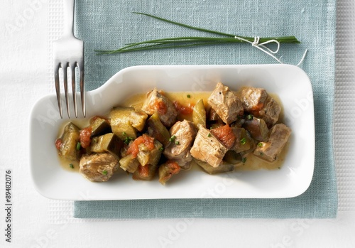 Lamb, aubergine and tomato ragout