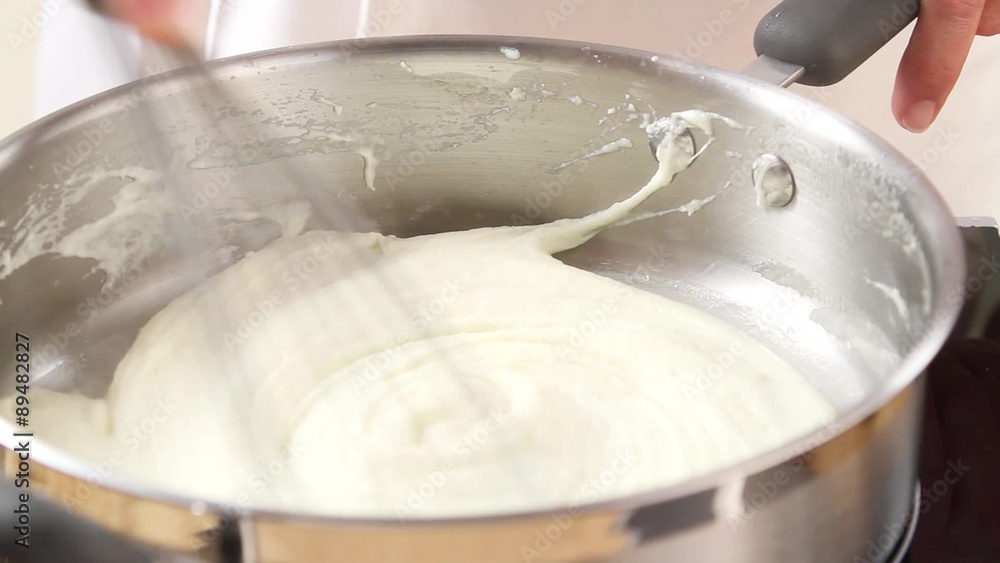 Making cheese sauce Making cheese sauce