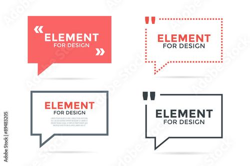 Quote blank template bubble set