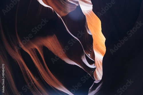 Sunlight filling a slot canyon 