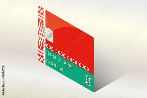 3D Isometric Flag Illustration of the country of  Belarus