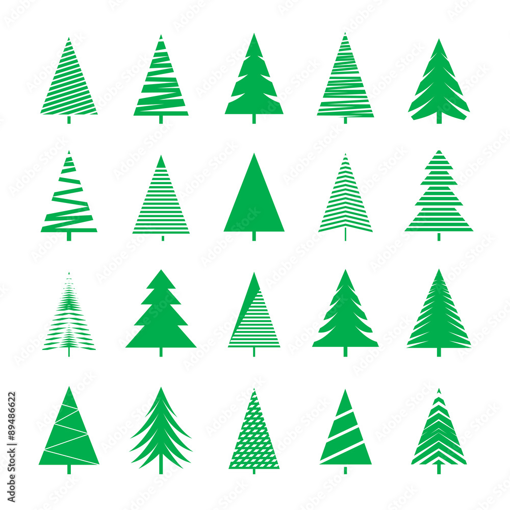 Set of Christmas Trees. Vector Illustrations. Set of Christmas Trees. Vector Illustrations.