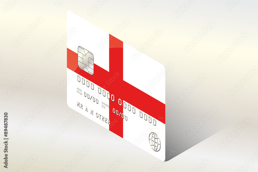 3D Isometric Flag Illustration of the country of England 3D Isometric Flag Illustration of the country of England