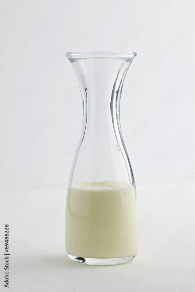 Milk in a glass carafe Milk in a glass carafe