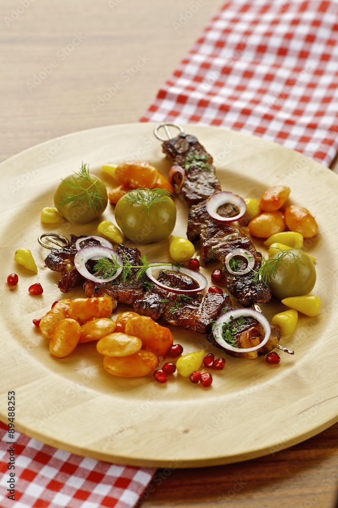 Grilled beef kebabs with vegetables Grilled beef kebabs with vegetables
