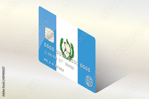 3D Isometric Flag Illustration of the country of  Guatemala