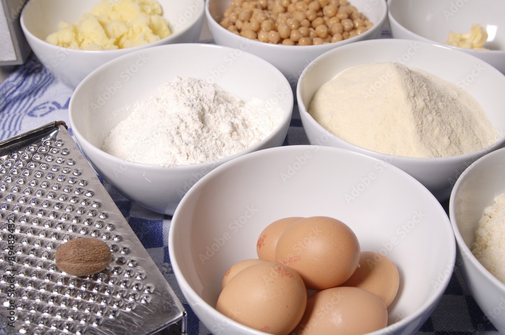 Ingredients for gnocchi dough Ingredients for gnocchi dough