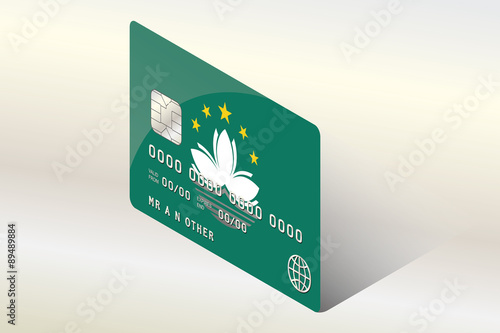 3D Isometric Flag Illustration of the country of  Macau
