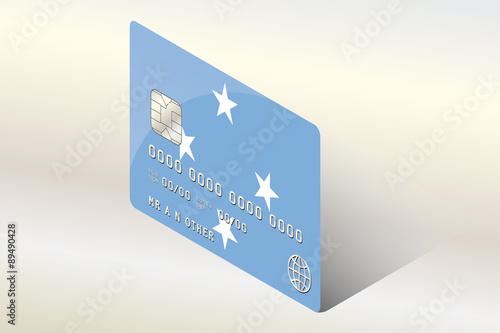 3D Isometric Flag Illustration of the country of  Micronesia