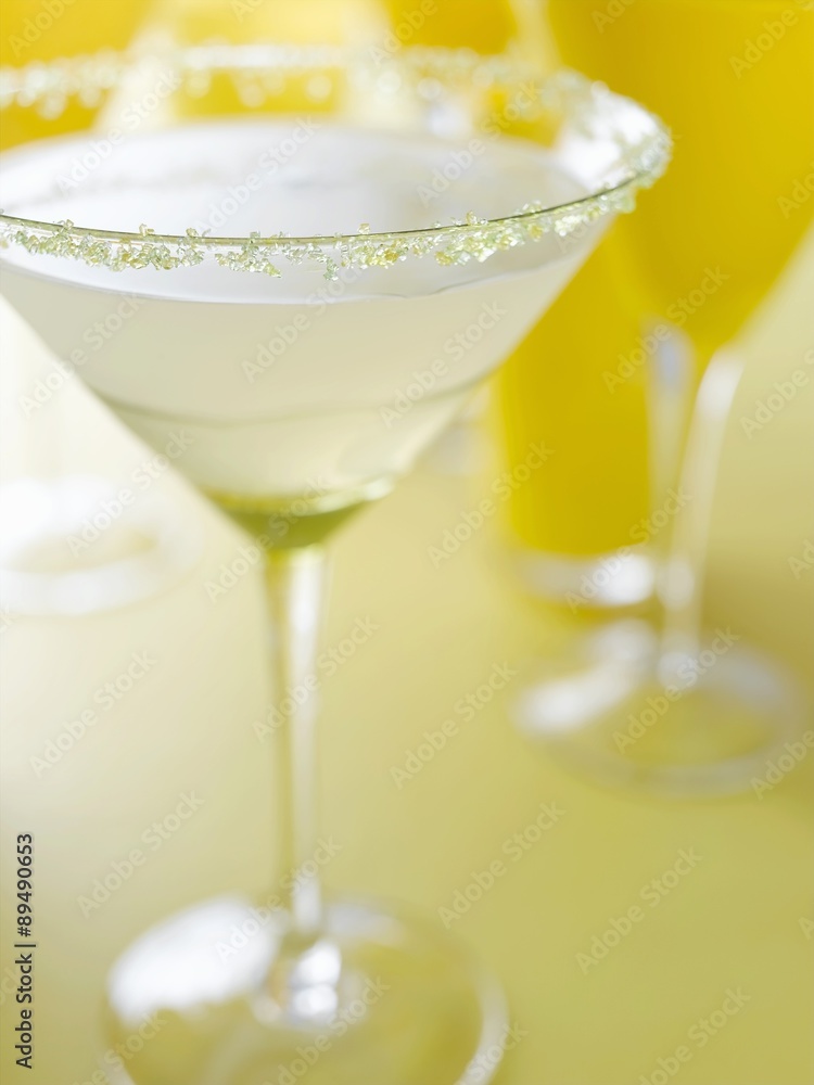 Lemon Drop Cocktail with Sugared Rim