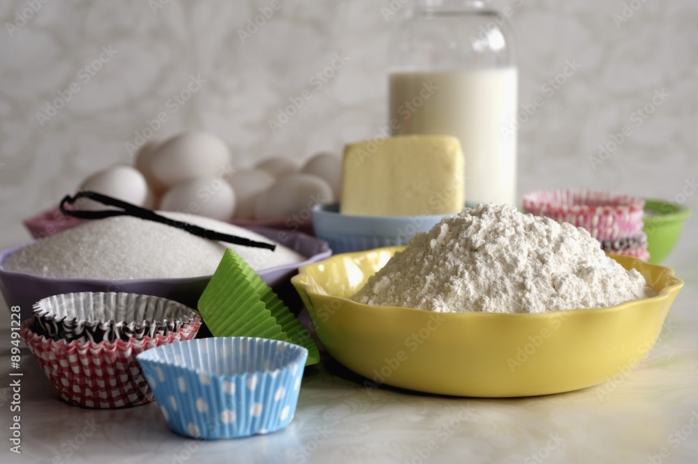 Ingredients for cupcakes Ingredients for cupcakes