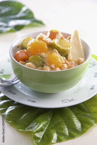 Vegetable soup with couscous photo