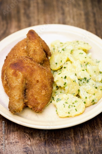 Roast chicken with potato salad