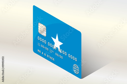 3D Isometric Flag Illustration of the country of  Somalia