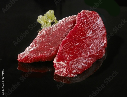 Raw ostrich steaks