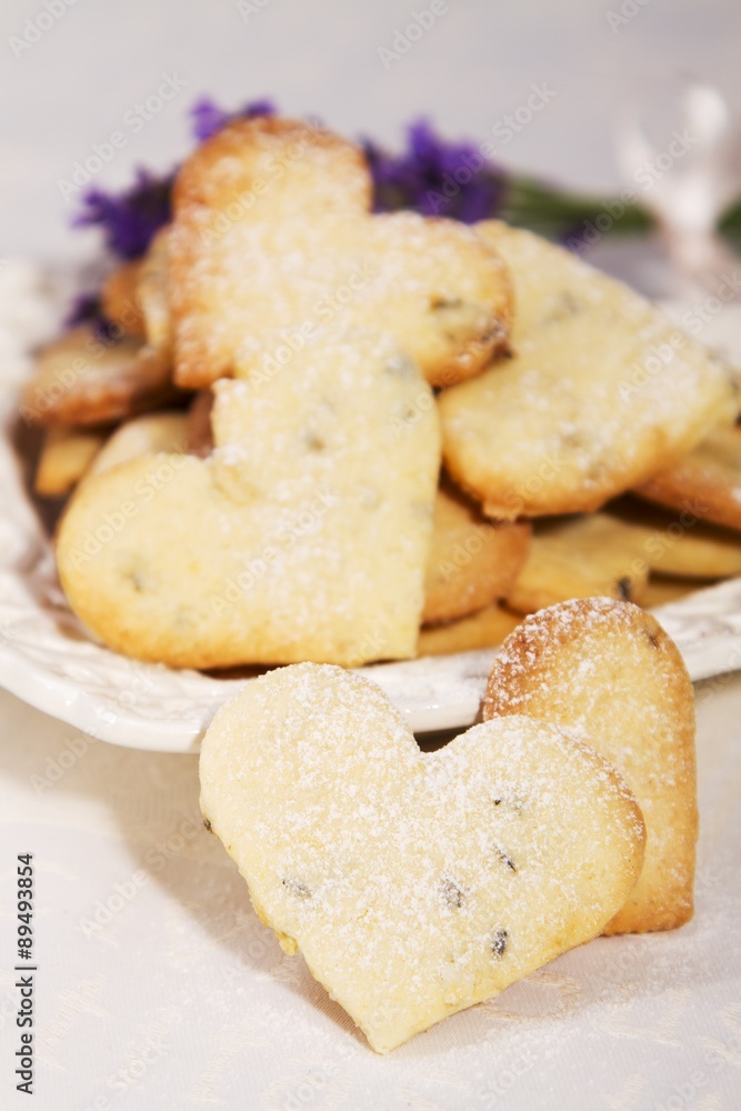 Heart-shaped biscuits Heart-shaped biscuits