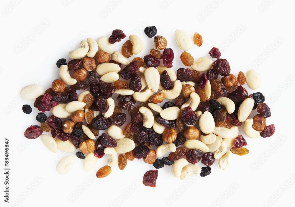 A dried fruit and nut mix A dried fruit and nut mix