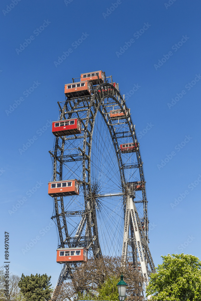 A view of the Wiener Riesenrad in Prater A view of the Wiener Riesenrad in Prater