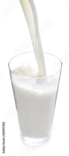 Pouring milk into a glass