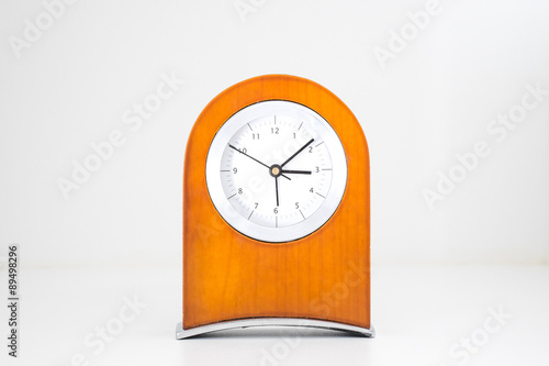 Wallpaper Mural Brown wood clock on white background Torontodigital.ca