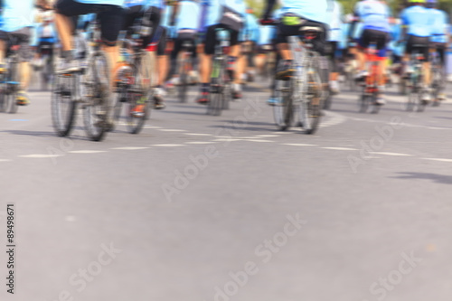 Motion blurred biker
