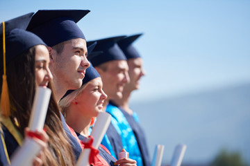 young graduates students group
