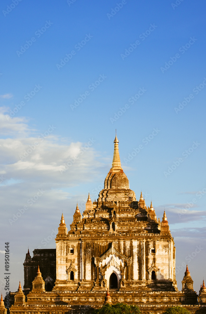 Landscape vertical view of ancient temple Thatbyinyu in Bagan at