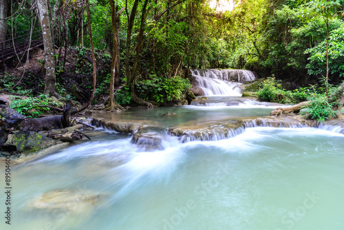 Huay Mae Kamin Waterfall in Kanchanaburi  Thailand.