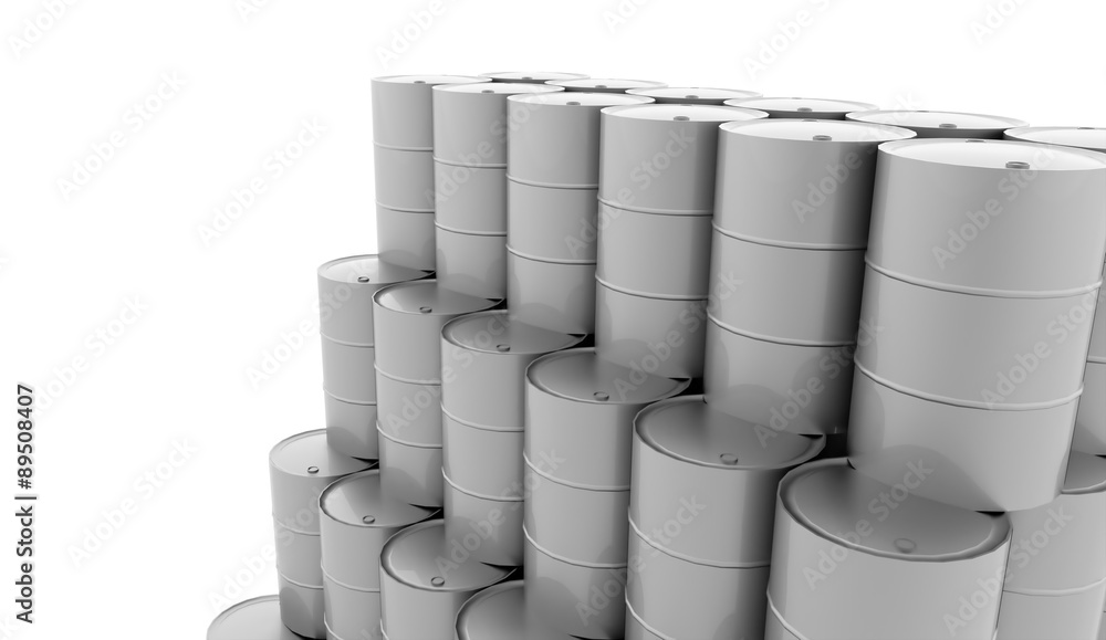 Petrol barrels on white background rendered Petrol barrels on white background rendered