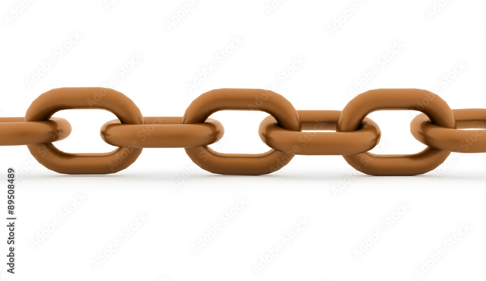 Chain concept rendered on white background Chain concept rendered on white background