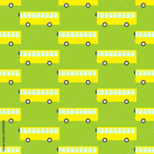 Pattern with yellow buses