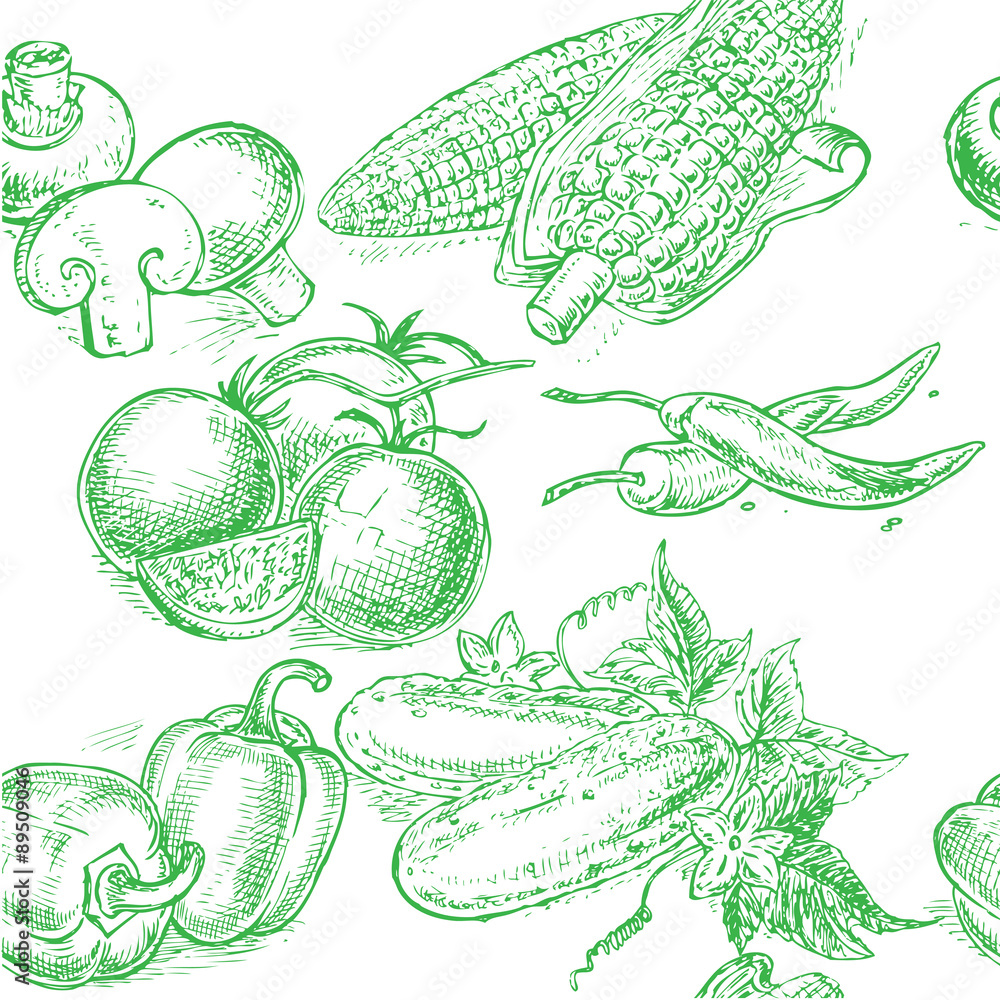 seamless pattern vegetables collection seamless pattern vegetables collection