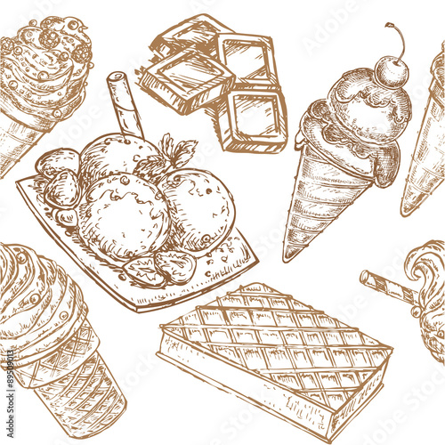 seamless pattern ice cream