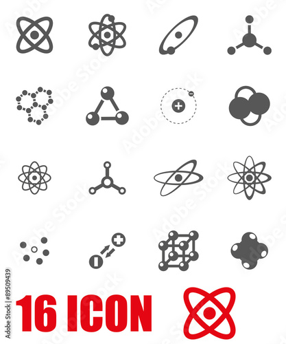 Vector grey atom icon set