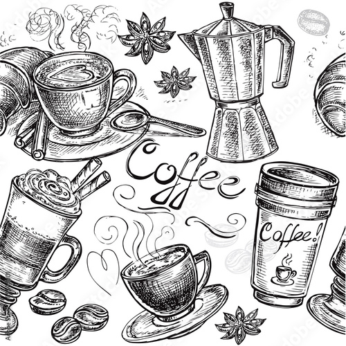 seamless pattern coffee collection
