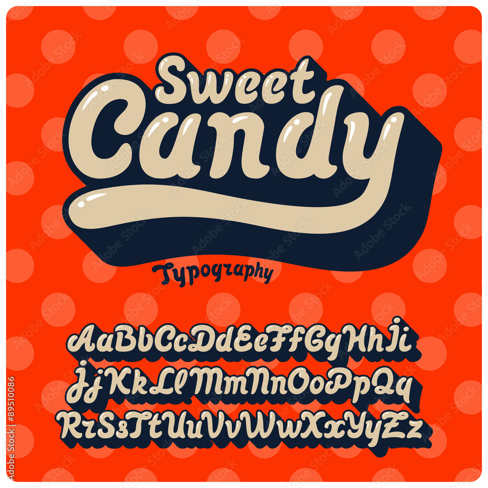 Sweet Candy font Stock Vector