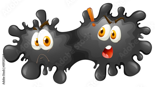 Blach splash with unhappy faces