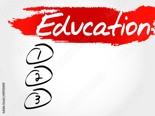 Education blank list, business concept