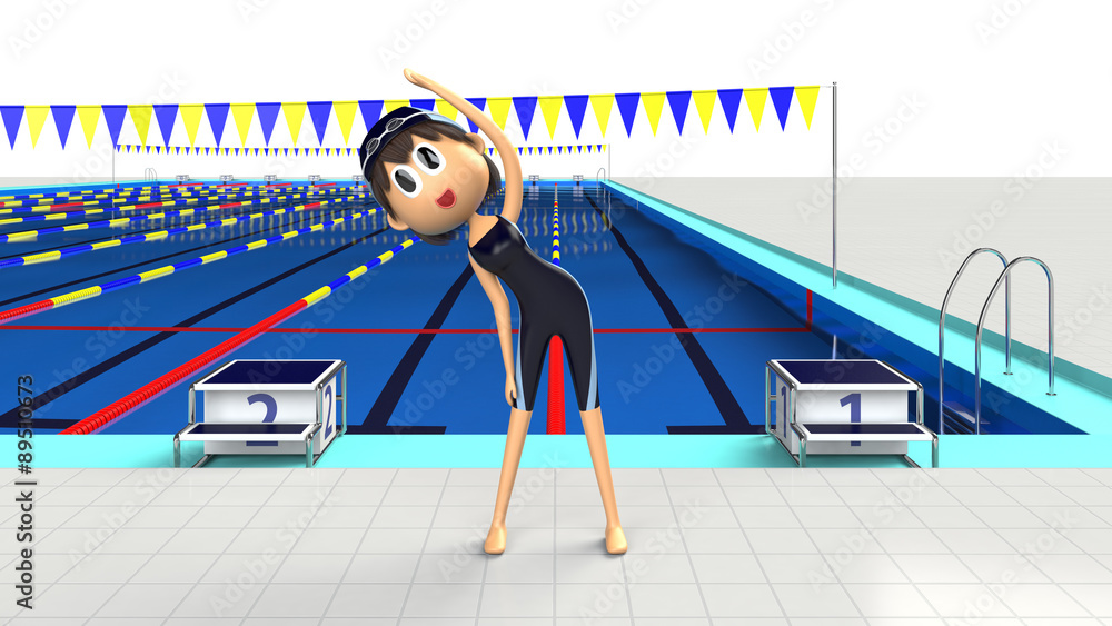 水泳の準備体操 Stock イラスト Adobe Stock