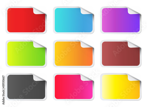 Colorful rectangular shape stickers