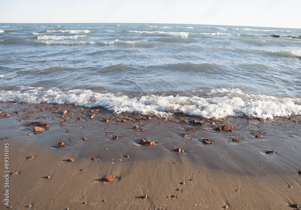 Wave and sand beach background