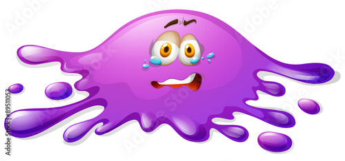 Purple slime with crying face