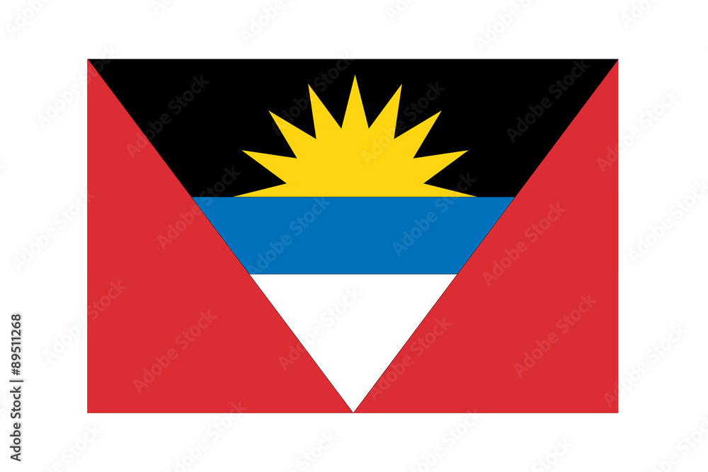 3D Isometric Flag Illustration of the country of Antigua and Ba 3D Isometric Flag Illustration of the country of Antigua and Ba