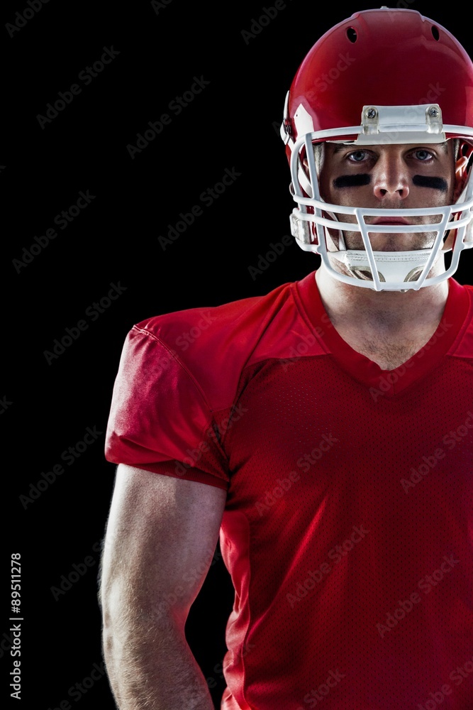 American football player looking at camera