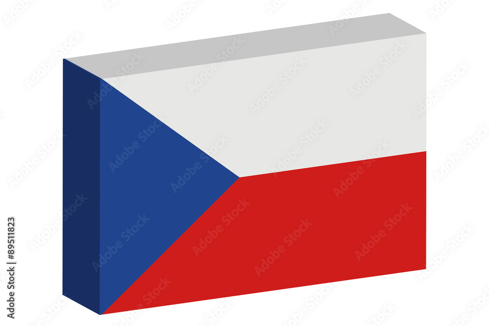 3D Isometric Flag Illustration of the country of Czech Republic 3D Isometric Flag Illustration of the country of Czech Republic