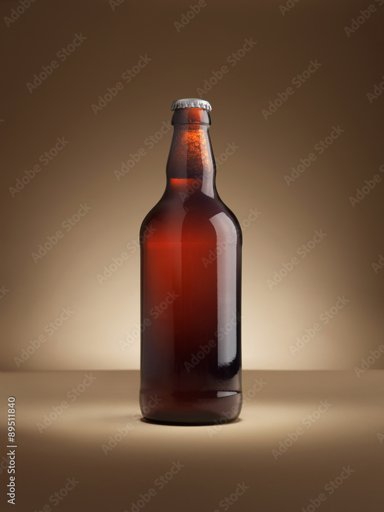 Beer Bottle Copy Space - Stock Image Beer Bottle Copy Space - Stock Image