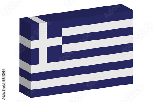3D Isometric Flag Illustration of the country of Greece