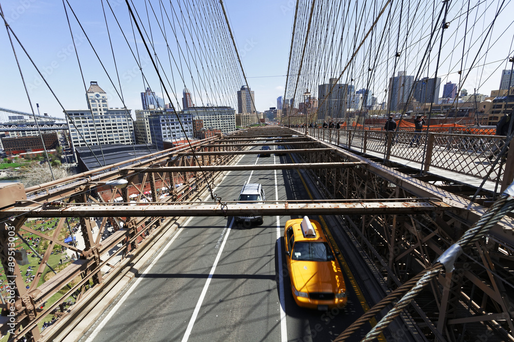 Naklejka premium Widoki na Most Brookliński.