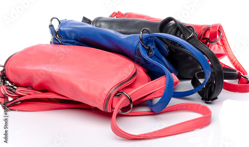Different colored handbags