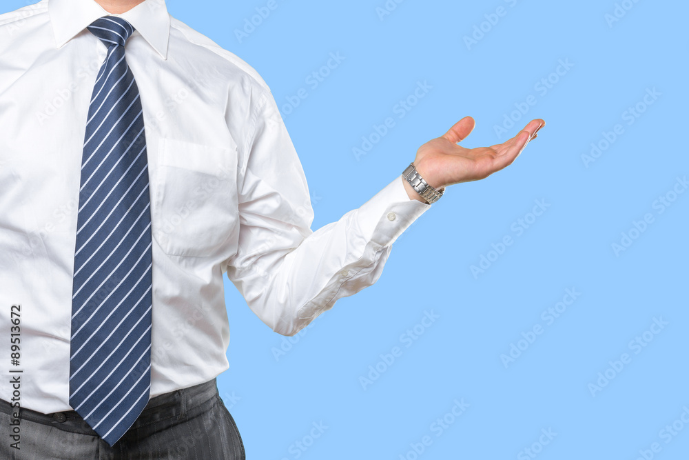 Unrecignizable businessman pointing somewhere Unrecignizable businessman pointing somewhere